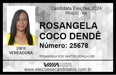 Candidato ROSANGELA COCO DENDÊ 2024 - PRADO - Eleições