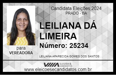 Candidato LEILIANA DÁ LIMEIRA 2024 - PRADO - Eleições