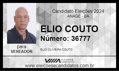 Candidato ELIO COUTO 2024 - ANAGÉ - Eleições