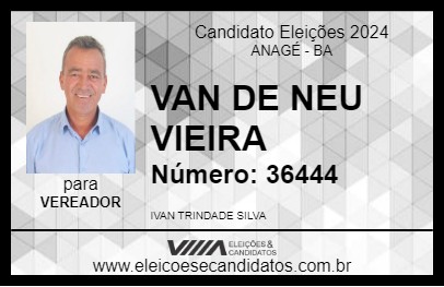 Candidato VAN DE NEU VIEIRA 2024 - ANAGÉ - Eleições