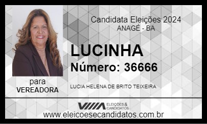 Candidato LUCINHA 2024 - ANAGÉ - Eleições