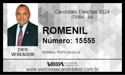 Candidato ROMENIL 2024 - ITIÚBA - Eleições