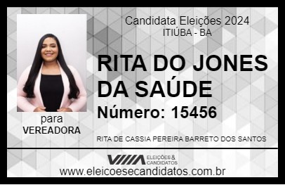 Candidato RITA DO JONES DA SAÚDE 2024 - ITIÚBA - Eleições