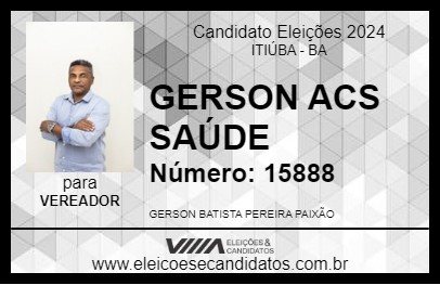 Candidato GERSON ACS SAÚDE 2024 - ITIÚBA - Eleições