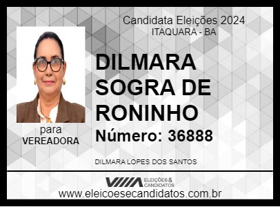 Candidato DILMARA SOGRA DE RONINHO 2024 - ITAQUARA - Eleições