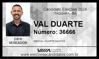 Candidato VAL DUARTE 2024 - ITAQUARA - Eleições