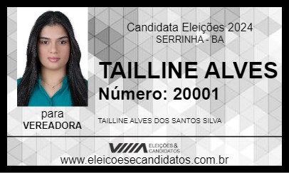 Candidato TAILLINE ALVES 2024 - SERRINHA - Eleições