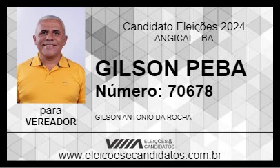 Candidato GILSON PEBA 2024 - ANGICAL - Eleições