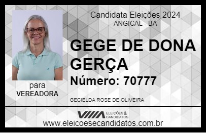 Candidato GEGE  DE DONA GERÇA 2024 - ANGICAL - Eleições