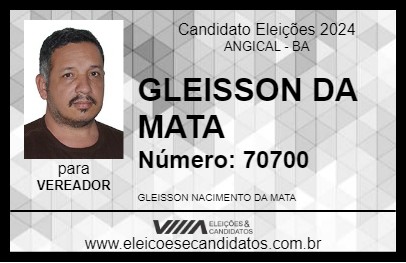 Candidato GLEISSON DA MATA 2024 - ANGICAL - Eleições