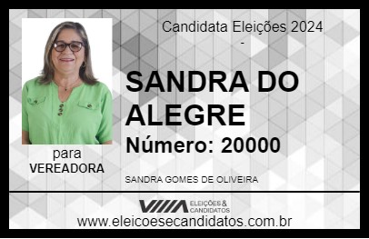 Candidato SANDRA DO ALEGRE 2024 - ANAGÉ - Eleições