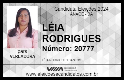 Candidato LÉIA RODRIGUES 2024 - ANAGÉ - Eleições