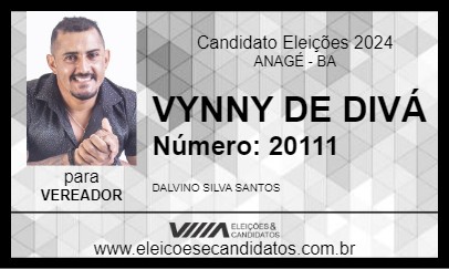 Candidato VYNNY DE DIVÁ 2024 - ANAGÉ - Eleições