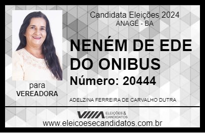 Candidato NENÉM DE EDE DO ONIBUS 2024 - ANAGÉ - Eleições