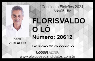 Candidato FLORISVALDO O LÔ 2024 - ANAGÉ - Eleições