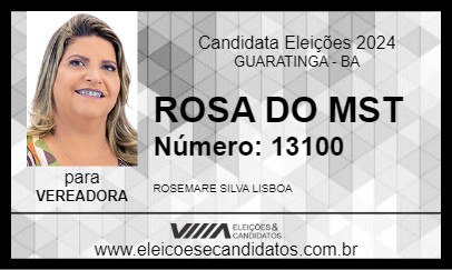 Candidato ROSA DO MST 2024 - GUARATINGA - Eleições