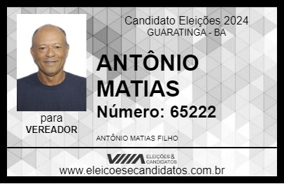 Candidato ANTÔNIO MATIAS 2024 - GUARATINGA - Eleições