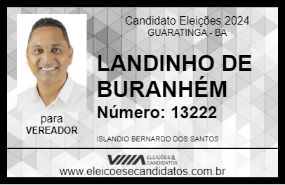 Candidato LANDINHO DE BURANHÉM 2024 - GUARATINGA - Eleições