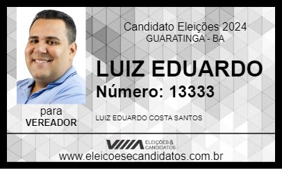 Candidato LUIZ EDUARDO 2024 - GUARATINGA - Eleições