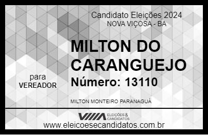 Candidato MILTON DO CARANGUEJO 2024 - NOVA VIÇOSA - Eleições