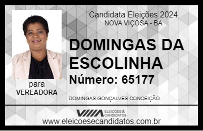 Candidato DOMINGAS DA ESCOLINHA 2024 - NOVA VIÇOSA - Eleições