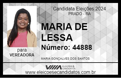 Candidato MARIA DE LESSA 2024 - PRADO - Eleições