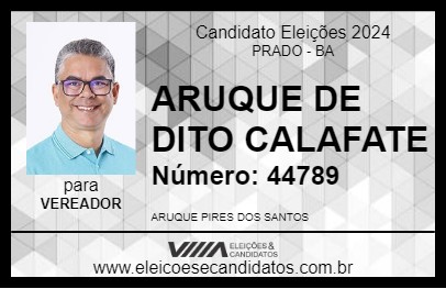 Candidato ARUQUE DE CALAFATE 2024 - PRADO - Eleições