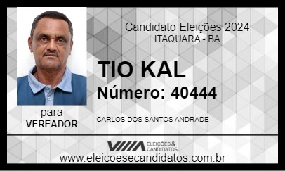 Candidato TIO KAL 2024 - ITAQUARA - Eleições