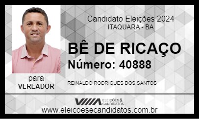 Candidato BÊ DE RICAÇO 2024 - ITAQUARA - Eleições