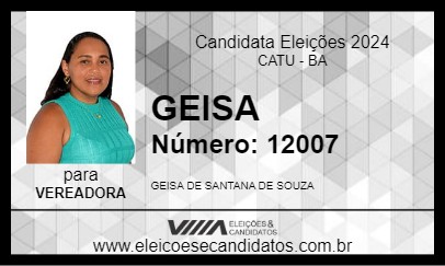 Candidato GEISA 2024 - CATU - Eleições