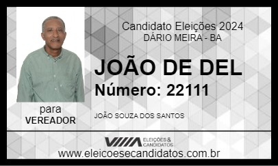 Candidato JOÃO DE DEL 2024 - DÁRIO MEIRA - Eleições