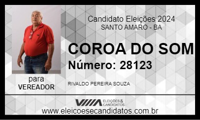 Candidato COROA DO SOM 2024 - SANTO AMARO - Eleições