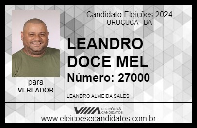 Candidato LEANDRO DOCE MEL 2024 - URUÇUCA - Eleições