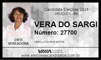 Candidato VERA DO SARGI 2024 - URUÇUCA - Eleições