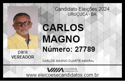 Candidato CARLOS MAGNO 2024 - URUÇUCA - Eleições