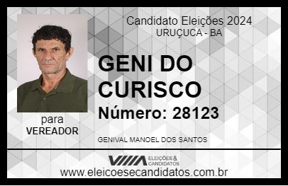 Candidato GENI DO CURISCO 2024 - URUÇUCA - Eleições