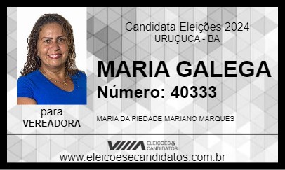 Candidato MARIA GALEGA 2024 - URUÇUCA - Eleições