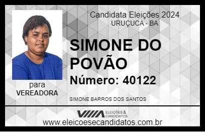 Candidato SIMONE DO POVÃO 2024 - URUÇUCA - Eleições