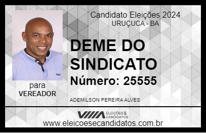 Candidato DEME DO SINDICATO 2024 - URUÇUCA - Eleições