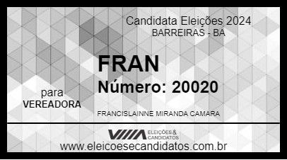 Candidato FRAN 2024 - BARREIRAS - Eleições