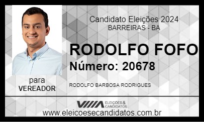 Candidato RODOLFO FOFO 2024 - BARREIRAS - Eleições