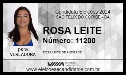 Candidato ROSA LEITE 2024 - SÃO FÉLIX DO CORIBE - Eleições