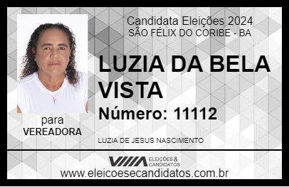 Candidato LUZIA DA BELA VISTA 2024 - SÃO FÉLIX DO CORIBE - Eleições