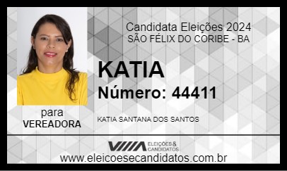 Candidato KATIA 2024 - SÃO FÉLIX DO CORIBE - Eleições