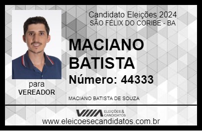 Candidato MACIANO BATISTA 2024 - SÃO FÉLIX DO CORIBE - Eleições