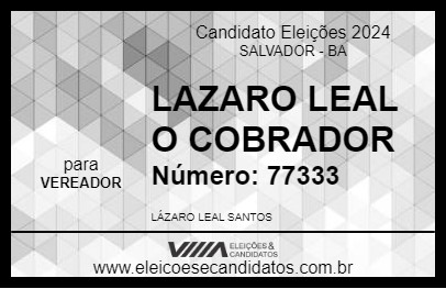 Candidato LÁZARO O COBRADOR CADEIRANTE 2024 - SALVADOR - Eleições