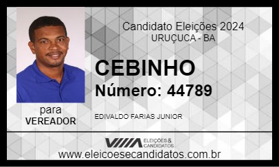 Candidato CEBINHO 2024 - URUÇUCA - Eleições