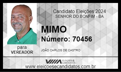 Candidato MIMO 2024 - SENHOR DO BONFIM - Eleições