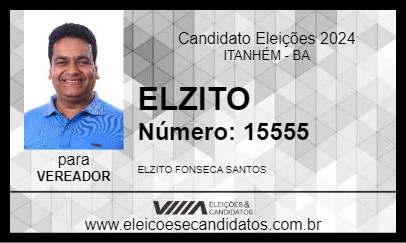 Candidato ELZITO 2024 - ITANHÉM - Eleições