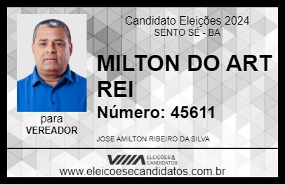 Candidato MILTON DO ART REI 2024 - SENTO SÉ - Eleições